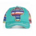 Serape Aztec Cactus Baseball Vintage Distressed Cap Hat Black OR Turquoise Blue  eb-45316173