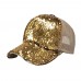  Ponytail Baseball Cap Sequins Shiny Messy Bun Snapback Hat Sun Caps  eb-68716864