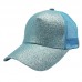 2018  Ponytail Baseball Cap Sequins Shiny Messy Bun Snapback Hat Sun Caps  eb-32193111