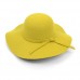 's Vintage Fashion Wide Brim Floppy Wool Felt Bowler Fedora Hat Bow Cap  eb-70839392