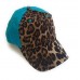  Ponytail  Cheetah Leopard Turquoise Blue Hat Adjustable Ladies Cap  eb-40889713