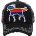 ADJUSTABLE AZTEC WESTERN SERAPE HORSE COWGIRL CAP HAT BLACK BROWN TURQUOISE BLUE  eb-15458546