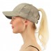 New Ponytail Baseball Cap  Messy Bun Tennis Hat Adjustable Mesh Snapback  eb-85423955