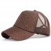 Adjustable Summer  Glitter Ponytail Baseball Cap Messy Bun Snapback Hat US  eb-15992572