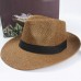 Unisex   Panama Style Casual Fedora Straw Wide Brim Beach Cap Sun Hat  eb-69253905