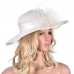 s Floral Polyester Feather Kentucky Derby Cap Wedding Church Sun Hat A340  eb-46305140