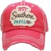 HITW  Vintage Distressed Ball Cap Hat Ladies Styles "HOT SOUTHERN MESS"  eb-19812836